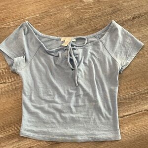 Light blue crop top